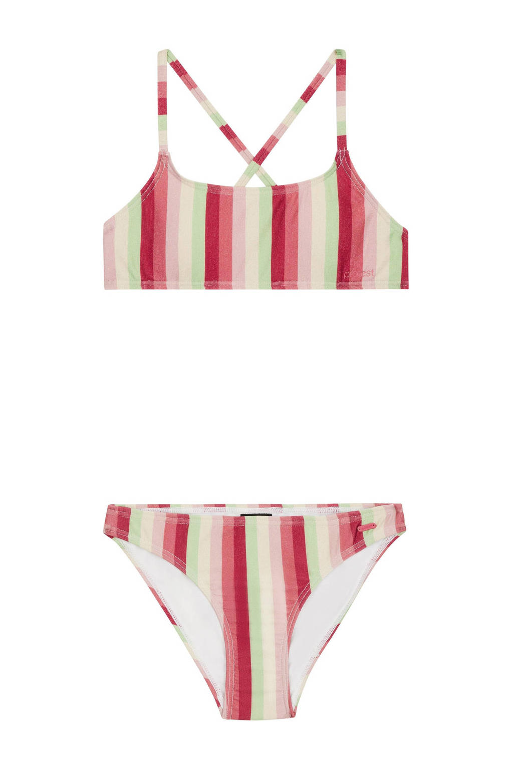 crop bikini met lurex PRTSHEILA JR roze/groen