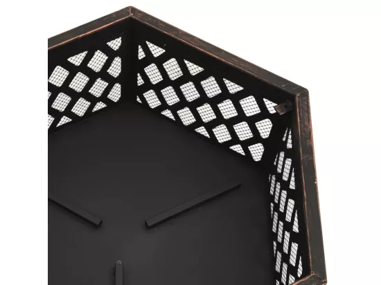 Foyer rustique avec tisonnier 62x54x56 cm XXL Acier