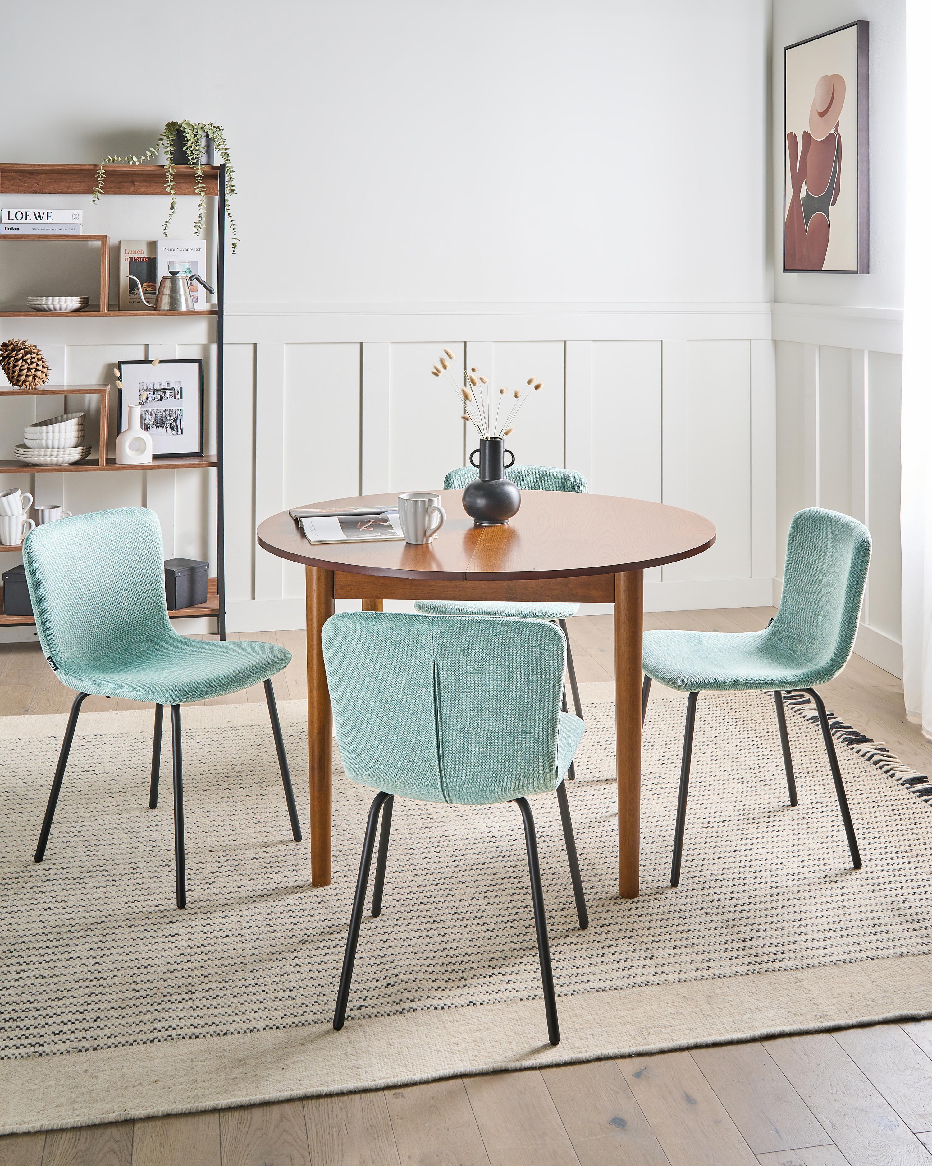 Set van 4 eetkamerstoelen CALDWELL Stof Mintgroen