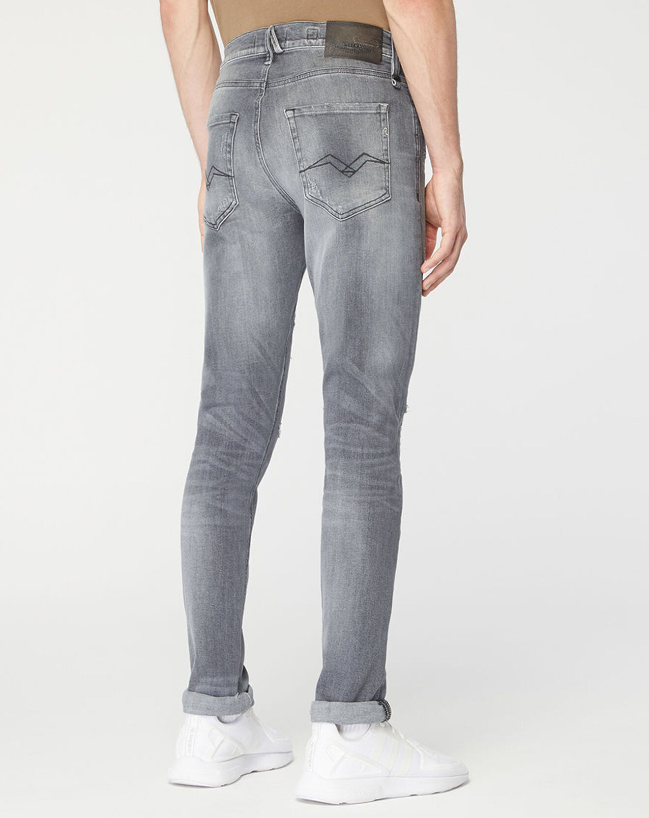 Replay Jean en Coton Bio Replay Aged Eco gris moyen