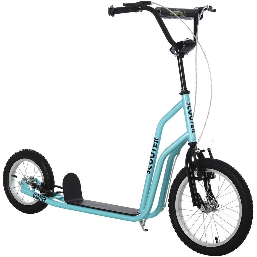 HOMCOM Kinderroller mit Handbremse blau