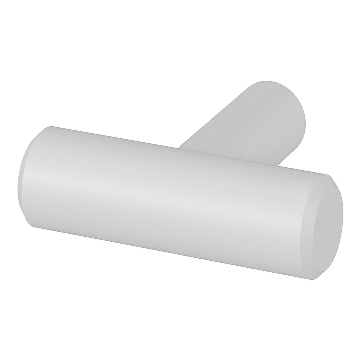 Bouton de meuble en T Dizel GoodHome mat blanc Ø4 x l.1,2 cm x h. 3.5 cm
