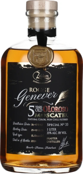 ZUIDAM SPECIAL NO.33 OUDE GENEVER 5 JAAR OLOROSO MOSCATEL 1LTR