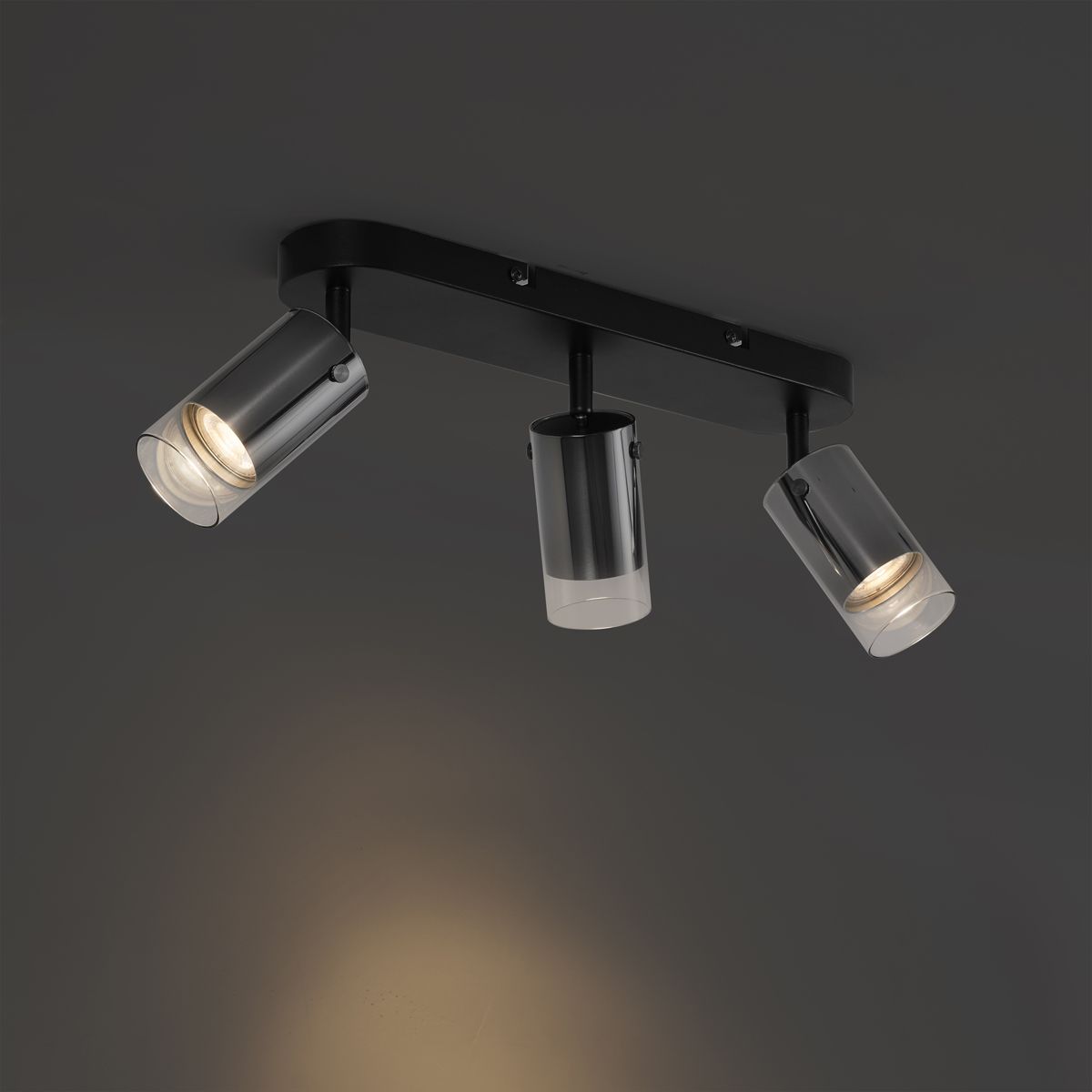 Moderne plafondspot gunmetal 3-lichts draai- en verstelbaar - Drain