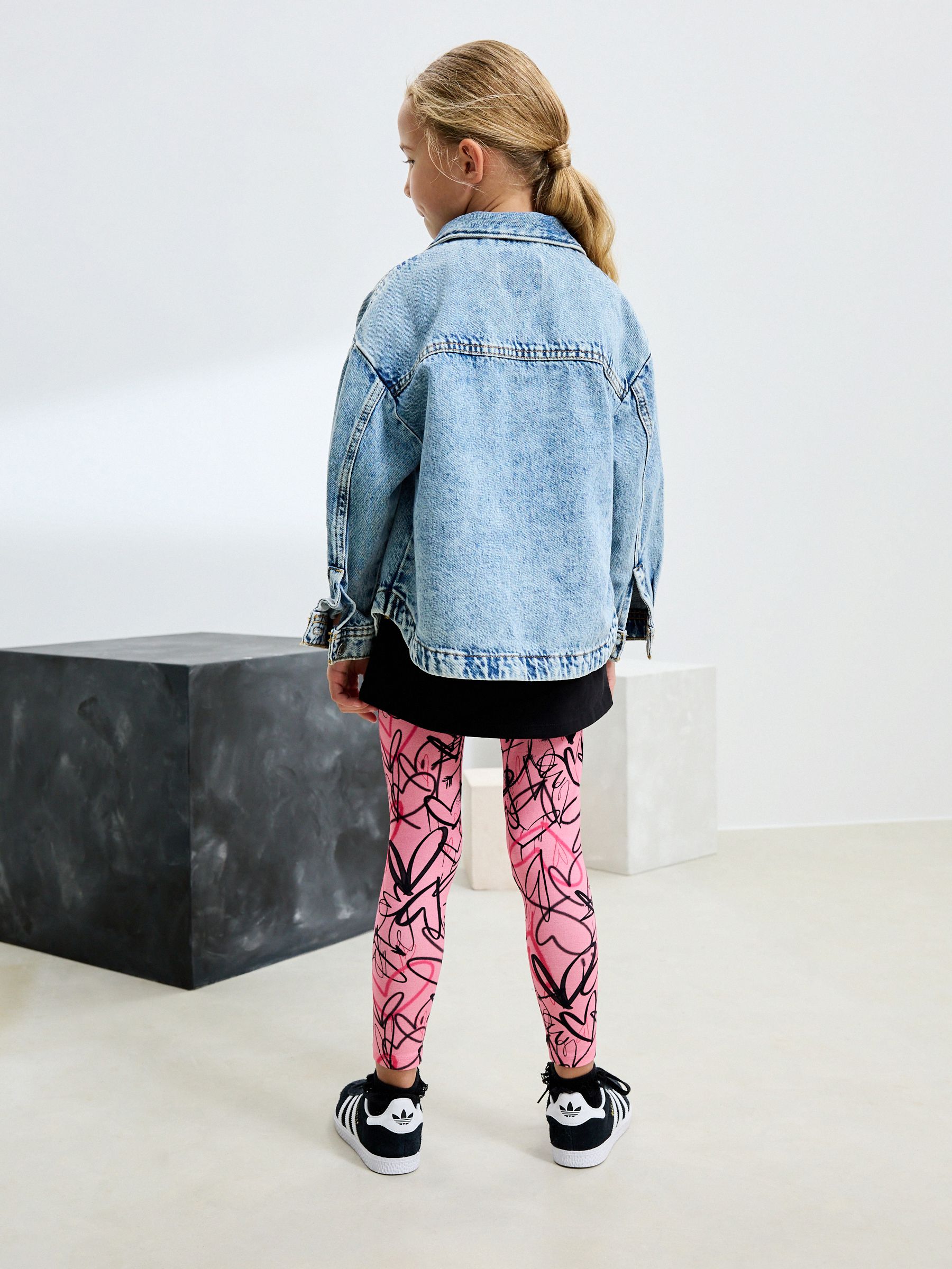 Roze graffiti hartjes - Legging (3-16 jr)