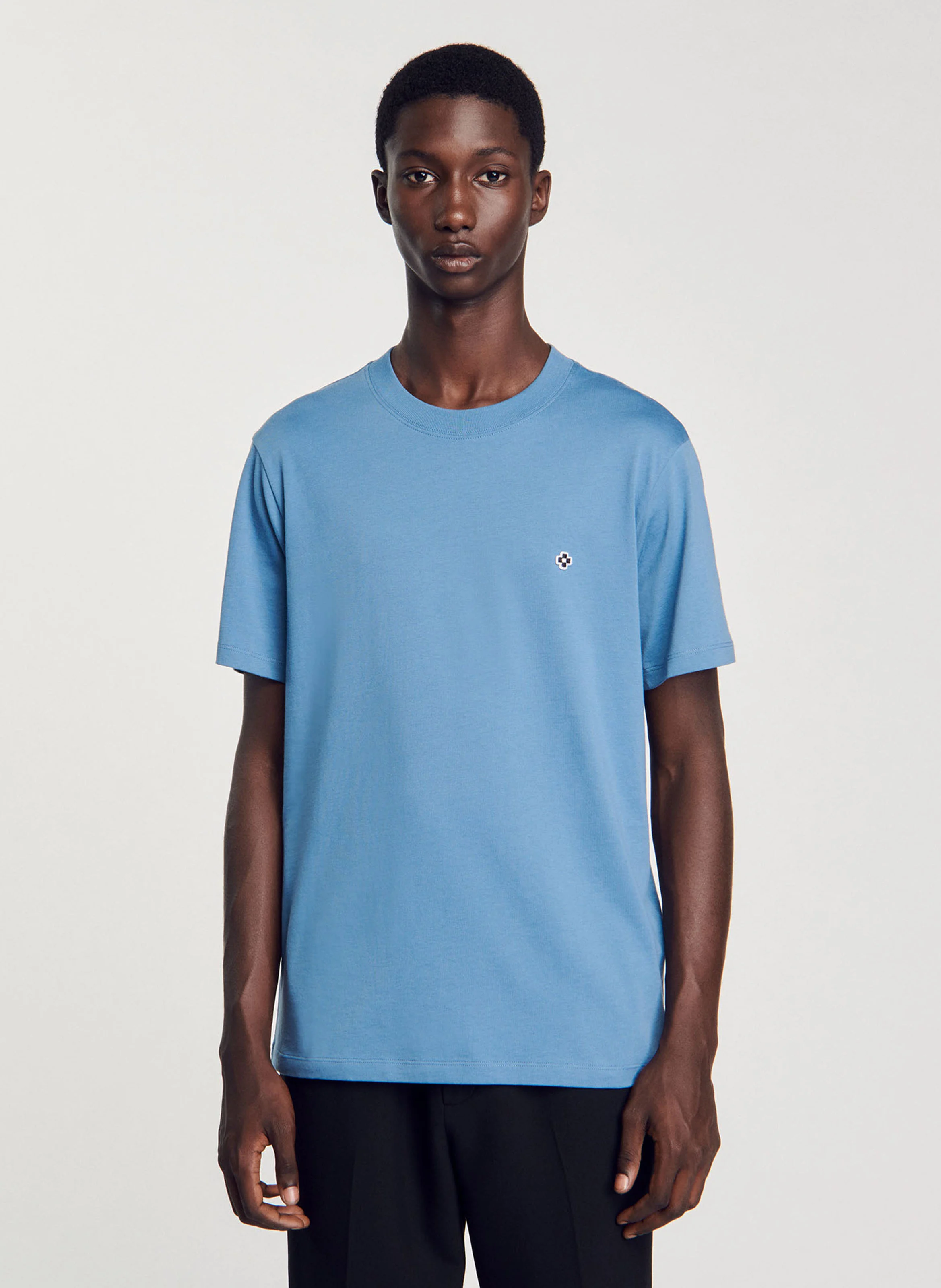 Tee-shirt manches courtes en coton| Bleu