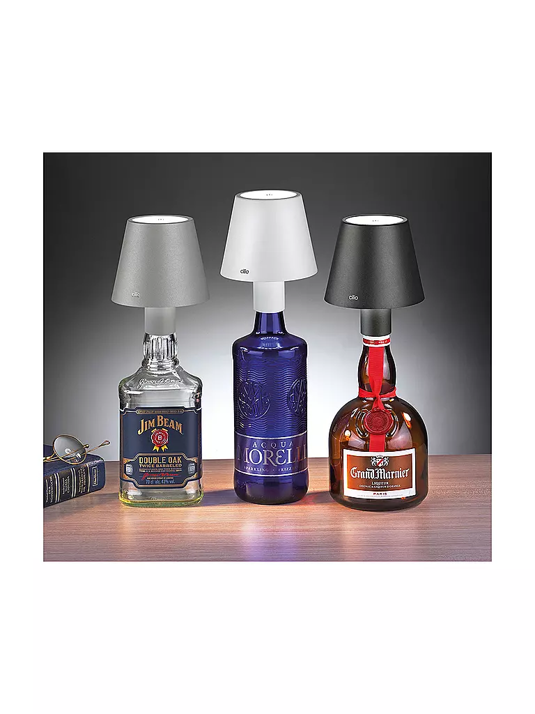 CILIO LED-Flaschenlampe LUCE 13,5cm Weiss  weiss