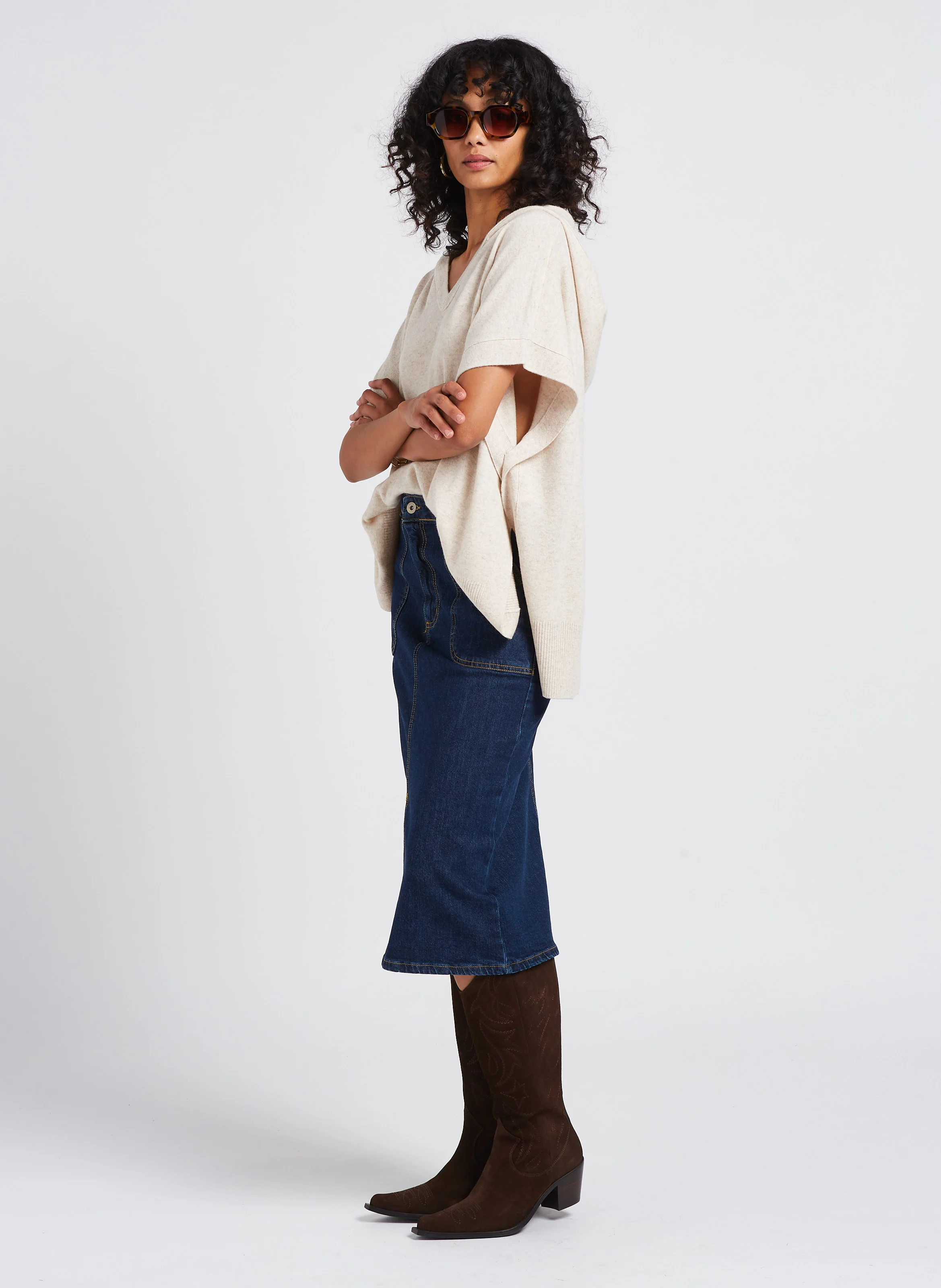 RUBY 50 - Bottes en cuir avec broderies | Marron