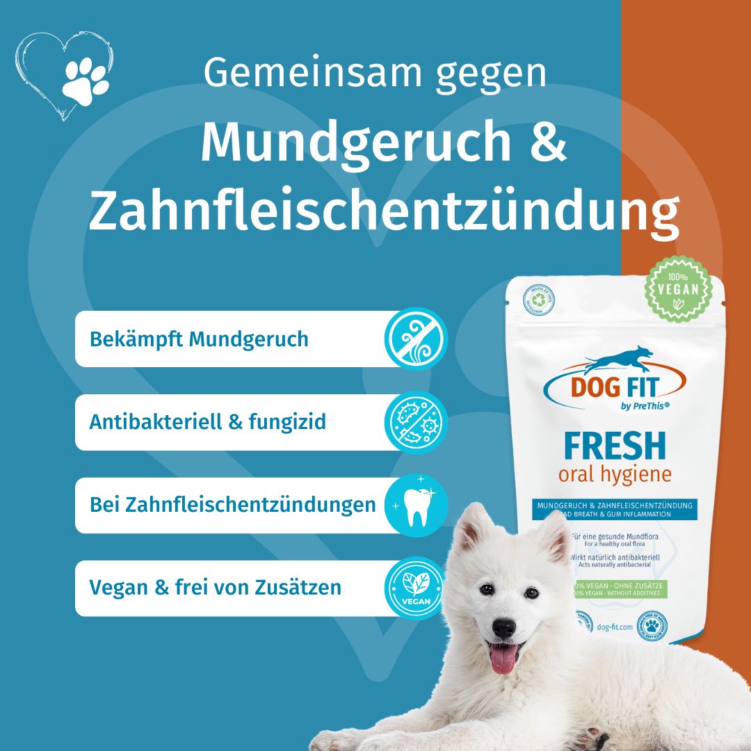DOG FIT by PreThis® FRESH gegen Maulgeruch und Zahnfleischentzündung bei Hunden