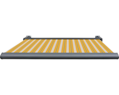 SOLUNA cassettescherm Exclusiv 2x1,5 doekdesign 30A774 frame RAL 7016 antracietgrijs aandrijving rechts incl. motor en wandschakelaar