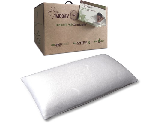 MOSHY - Pack oreiller 2 oreillers Visco Soft 70x40cm confort souple