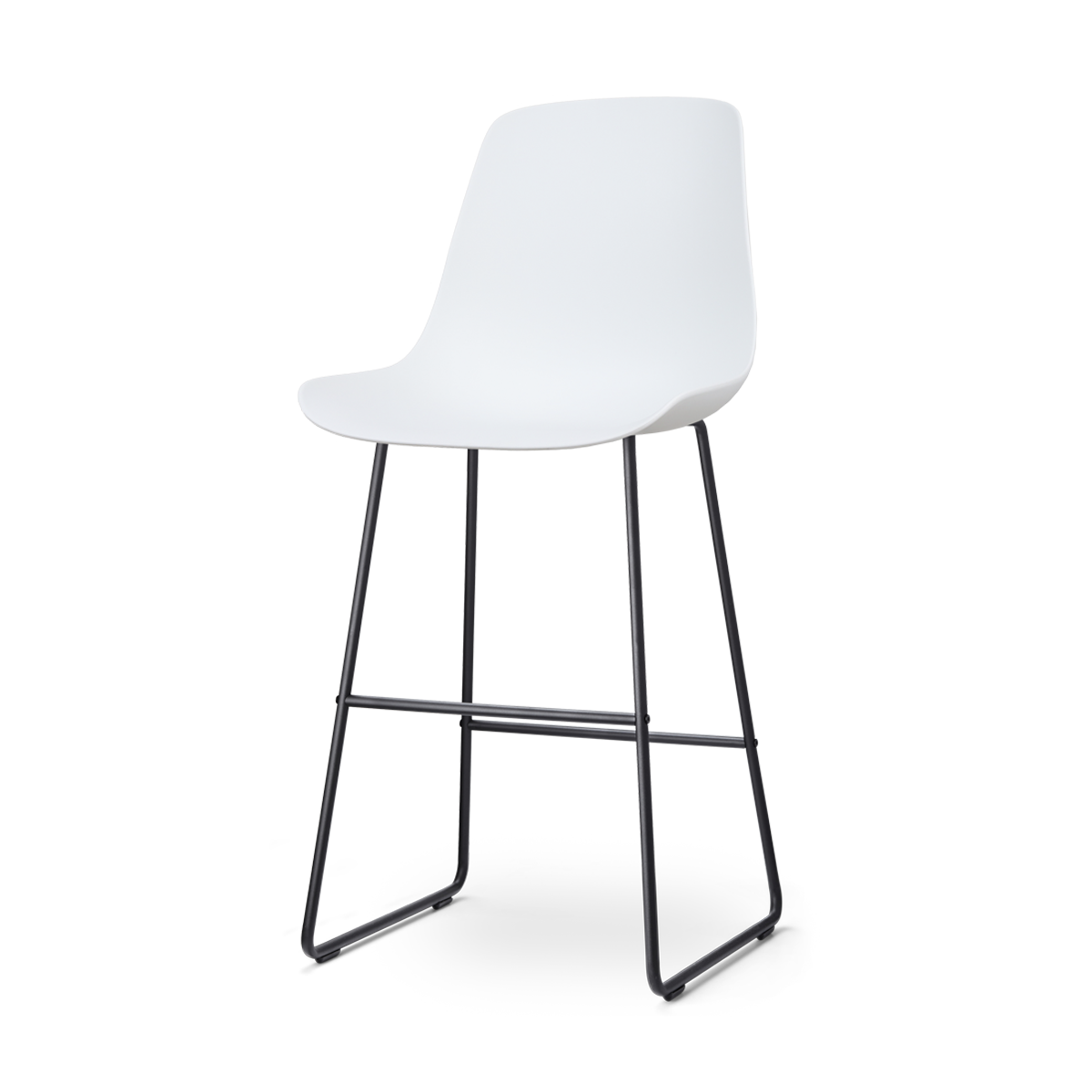 Nino-Pip barkruk wit - zwart onderstel 75 cm