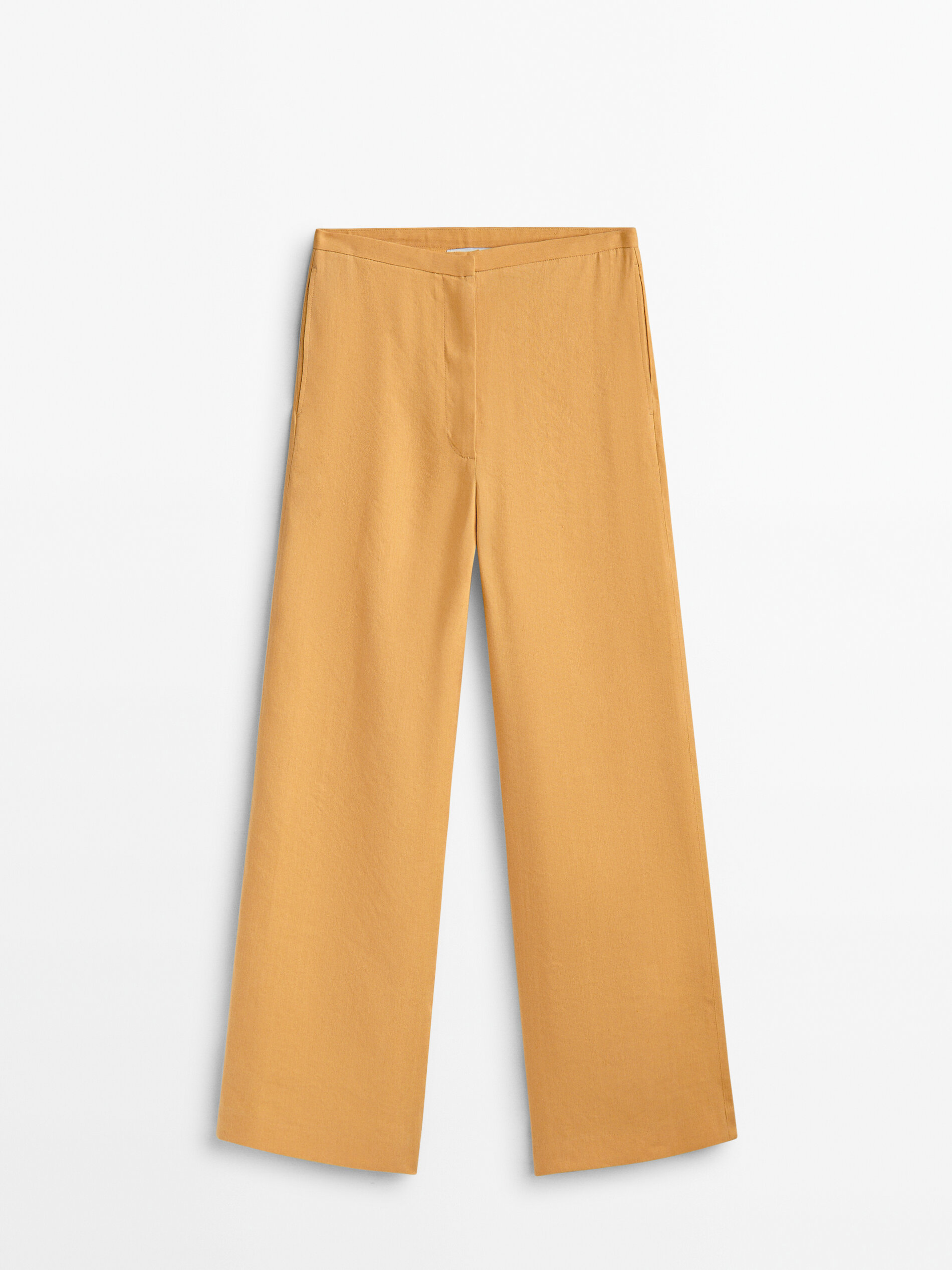Calças de alfaiataria cropped - AMARELO MOSTARDA