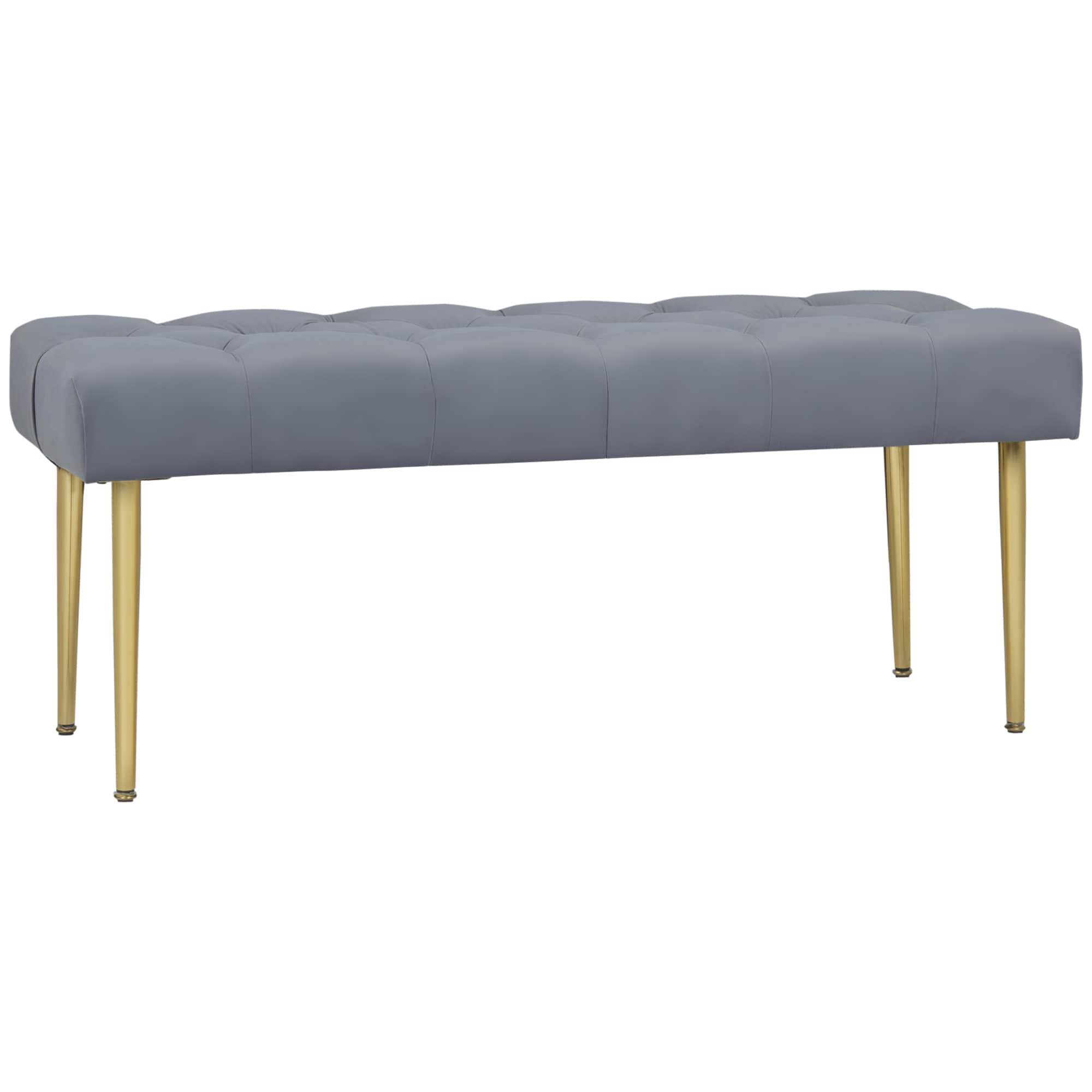 HOMCOM Sitzbank mit Metallfüßen grau 115L x 46B x 49H cm