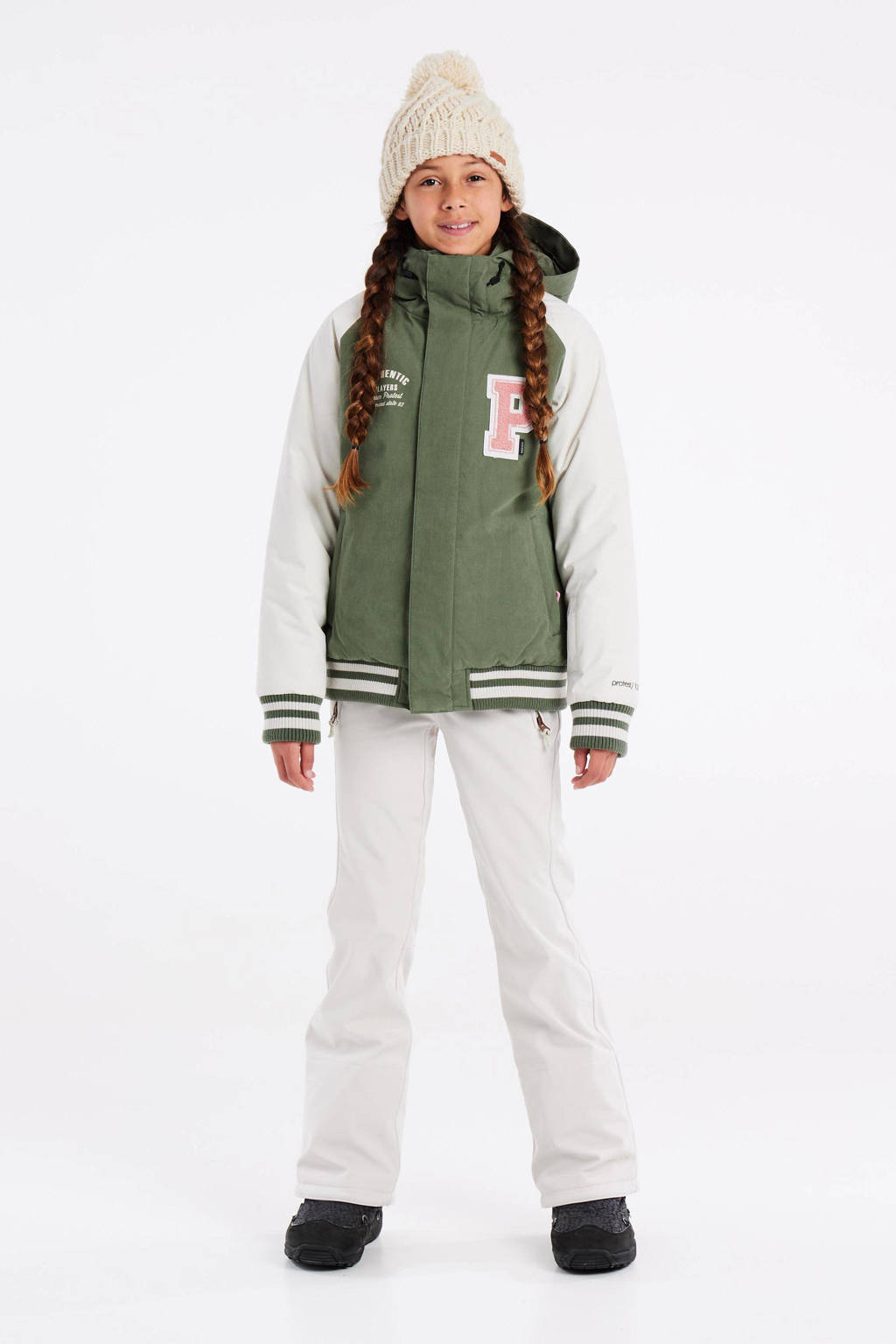 Protest ski-jack PRTCATBIRD JR groen/ecru