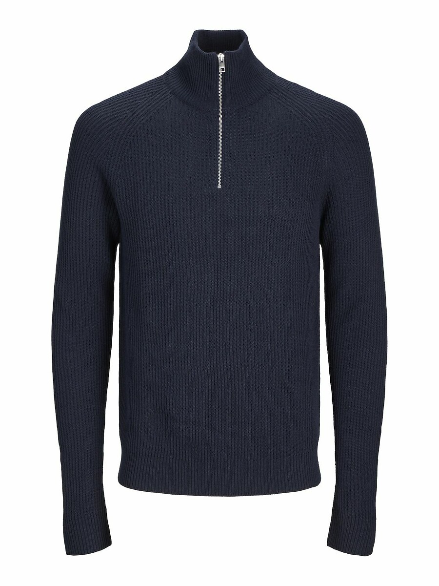 JACK & JONES<br>Suéter reto com meio zíper