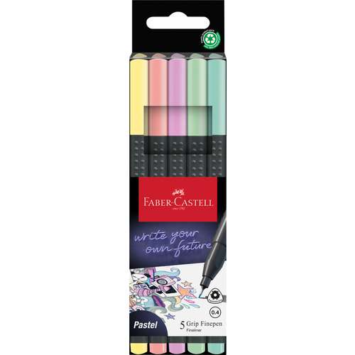 FABER-CASTELL Grip Fineliner, 0.4, 5er-Sets