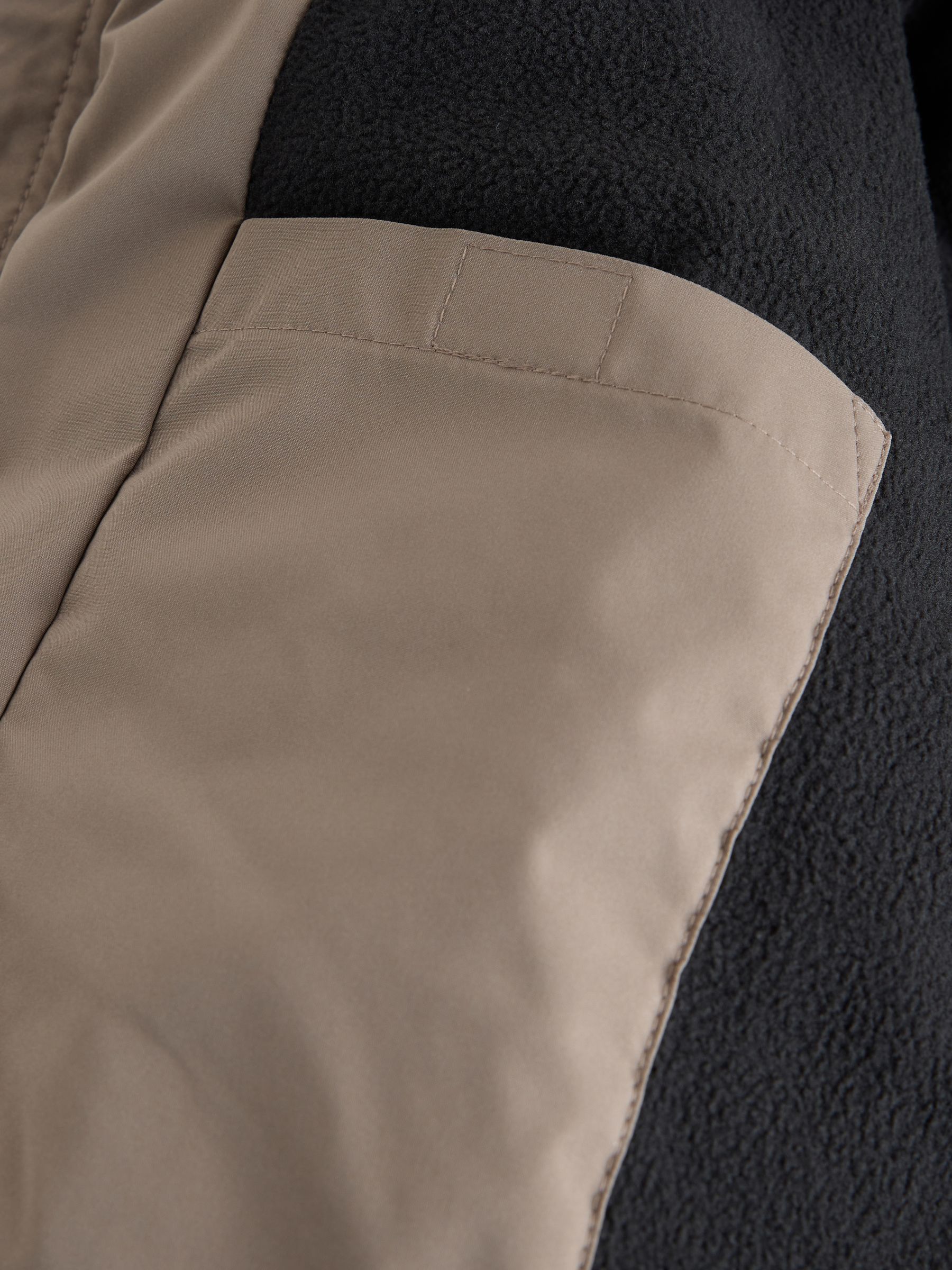 Roestbruine Kleurblokken - Regenbestendige gewatteerde jas met microfleece voering (3-17jr)