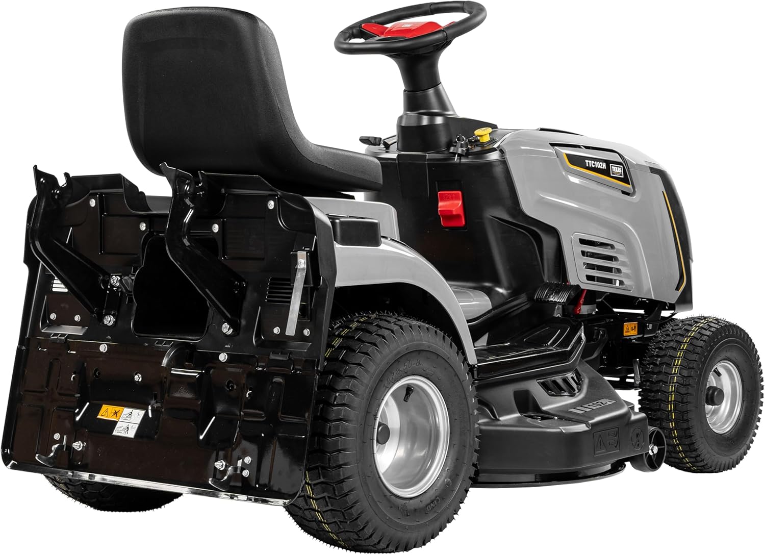 TEXAS Profi Rasentraktor XXL Aufsitzrasenmäher Rasenmäher Traktor Bulldog E-Start Premium TTC102H | 452cm³ | 245l Fangkorb | 12,5PS | 4-Takt | 102cm | 30-90mm | 192kg | Hyd.Getriebe | LED-Scheinwerfer