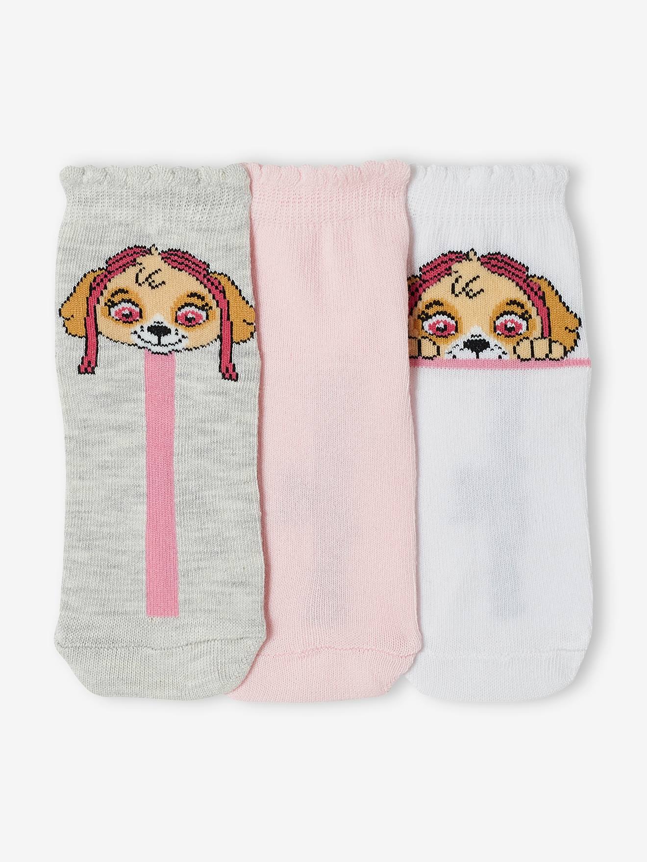 Conjunto com 3 pares de meias tamanho médio para meninas, modelo 
