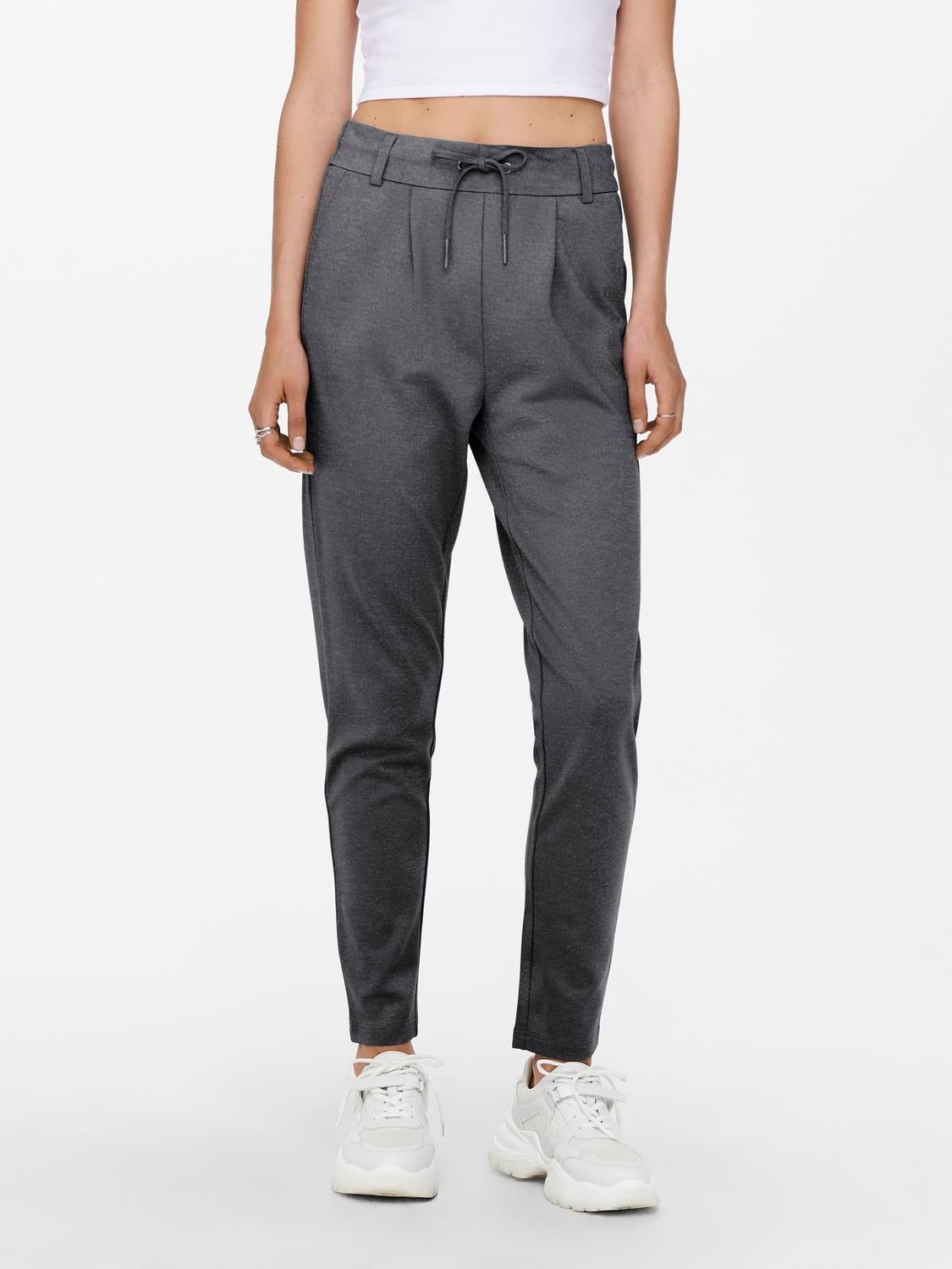 ONLPOPTRASH Mittlere Taille Normal geschnitten Klassische Hose Dark Grey Melange