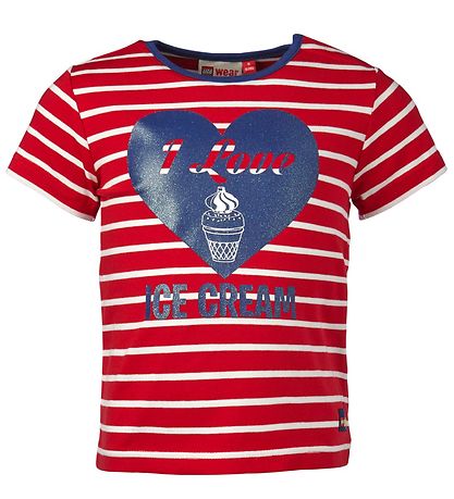 LEGO® Duplo T-Shirt - Rot/Weiß gestreift m. Herz