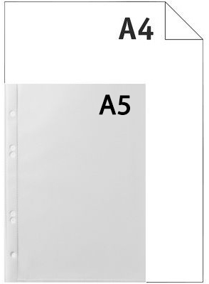 Office World Zeigetaschen, 100 Stück, A5, 80 µm, genarbt, transparent