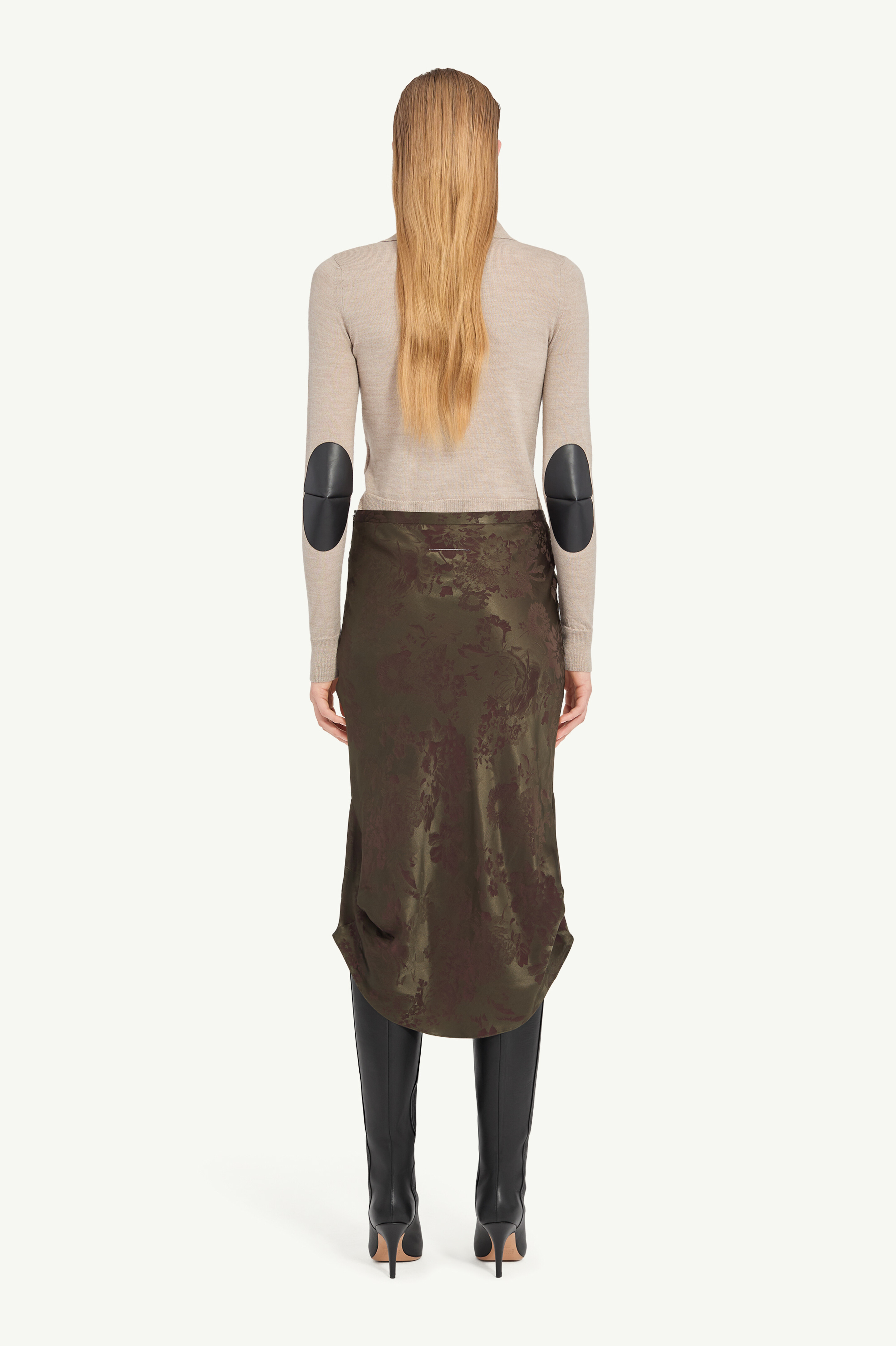 Jupe midi florale en mélange de viscose pour femme | MM6