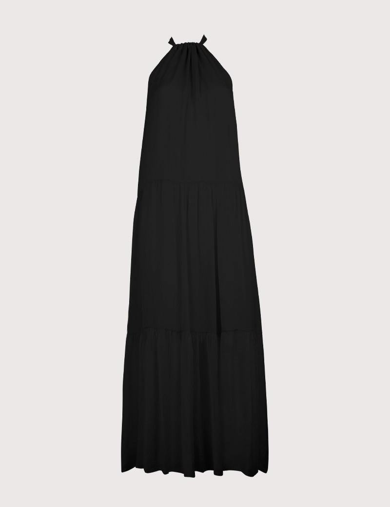 DIXIE ROBE LONGUE VOILE NOIRE