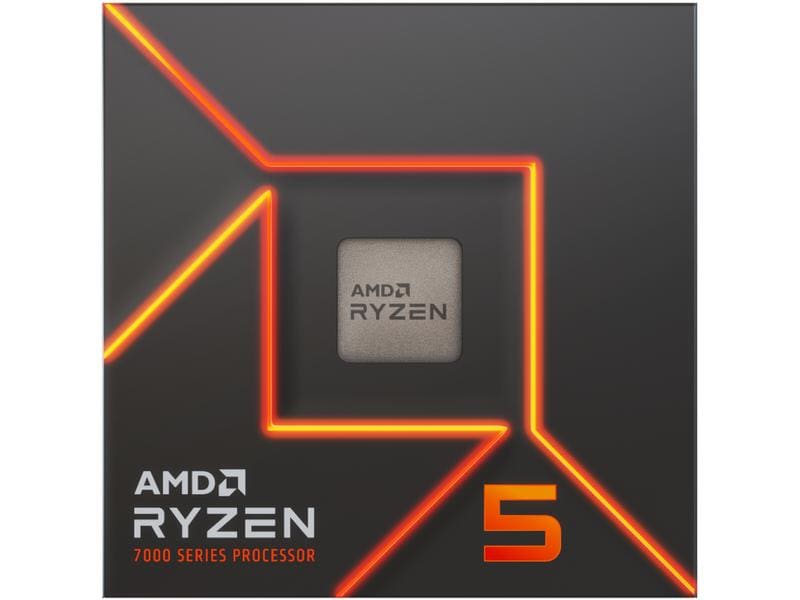 AMD CPU Ryzen 5 7600 3.8 GHz Prozessor mit 6 Kernen, 12 Threads und einer Leistungsaufnahme von 65 W