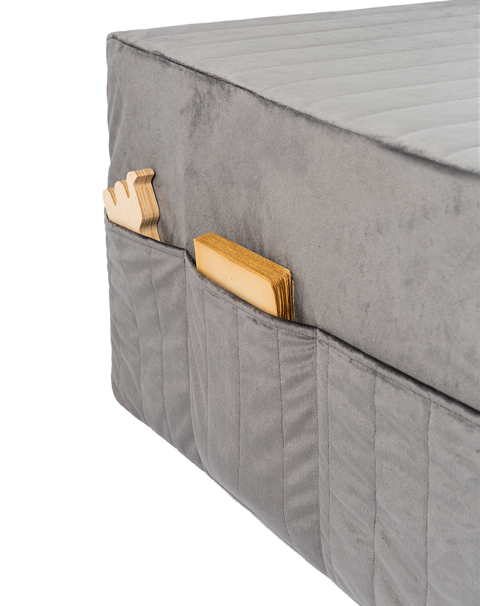 Lit d'appoint pliable eco-velours | Gris