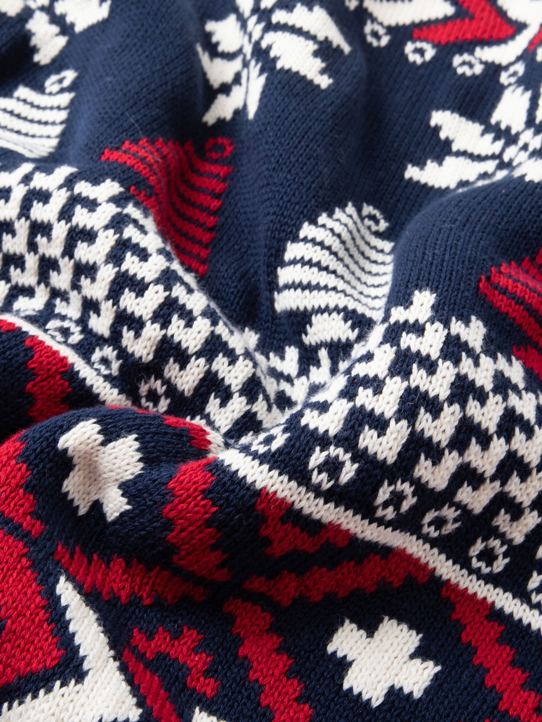 The Little Tailor Blauwe Kerstmis Multicolour Fairisle Katoenen Trui