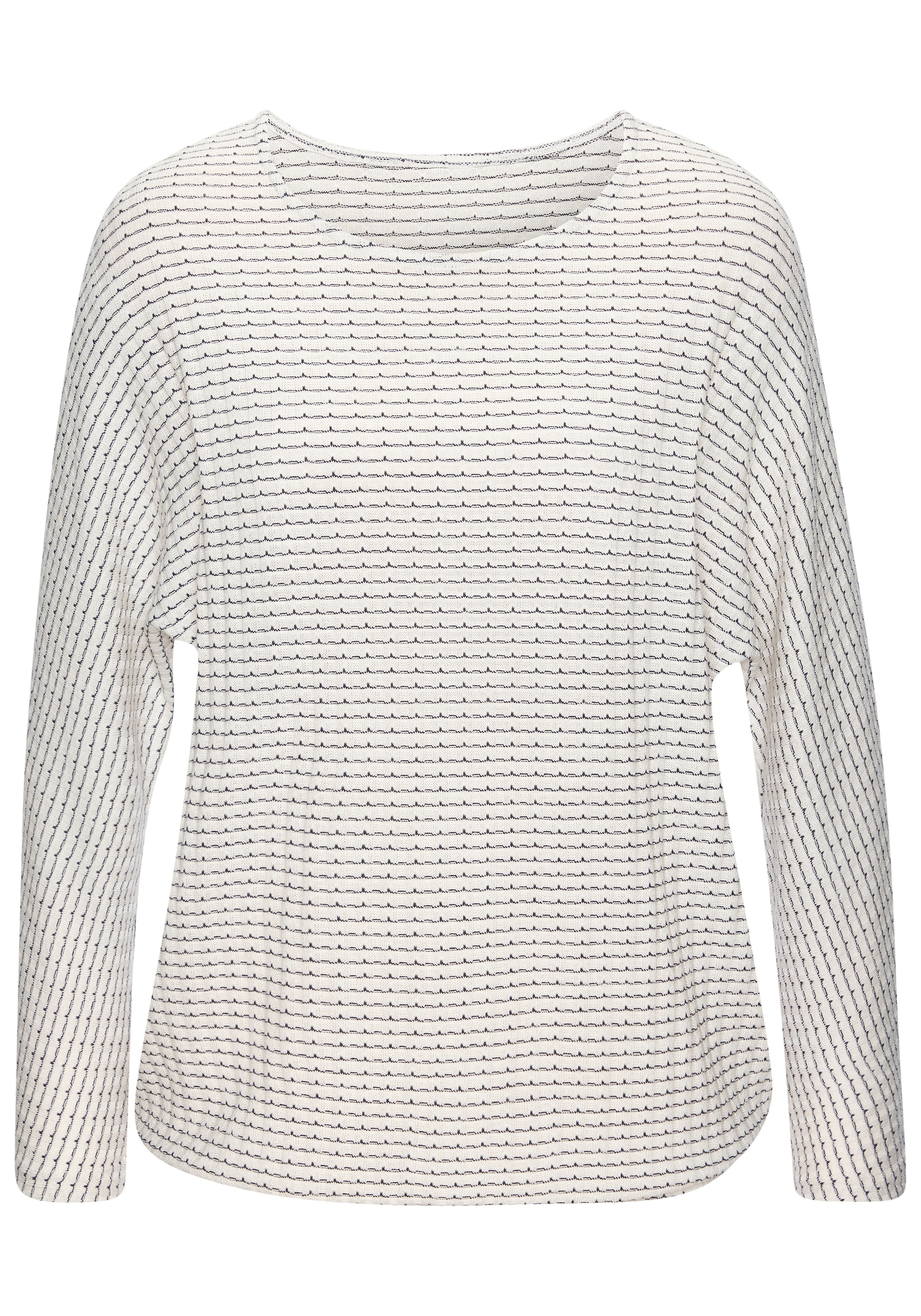 Vivance Langarmshirt »aus strukturierter Strickqualität« mit Gummizug im Bund