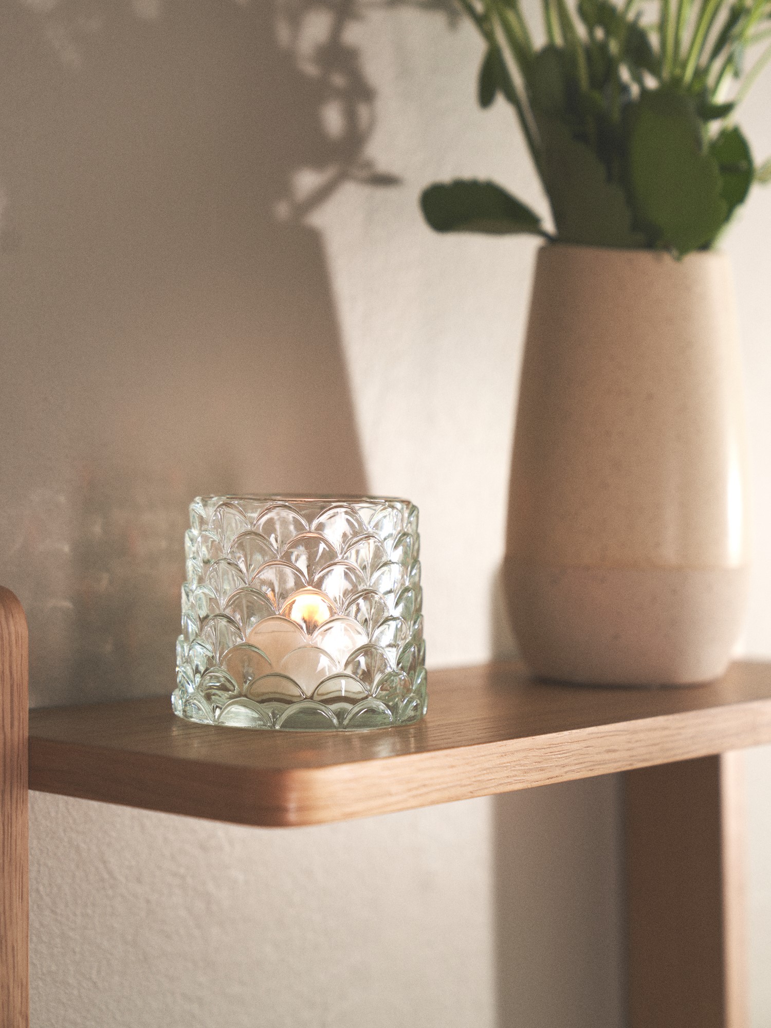 Fyrfadsstage | Glas. Ø7,8/6,8 x 6,8 cm. | Clear