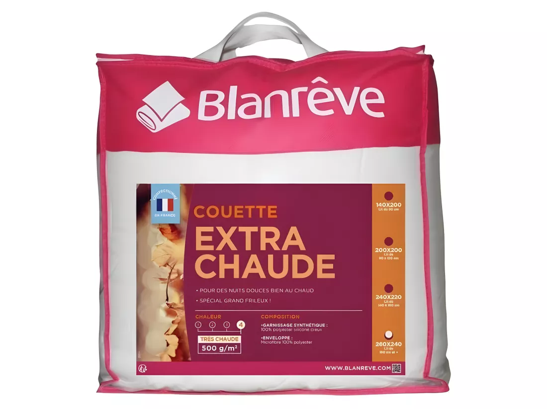 BLANREVE Couette en microfibre extra chaude - 240 x 260 cm - Blanc