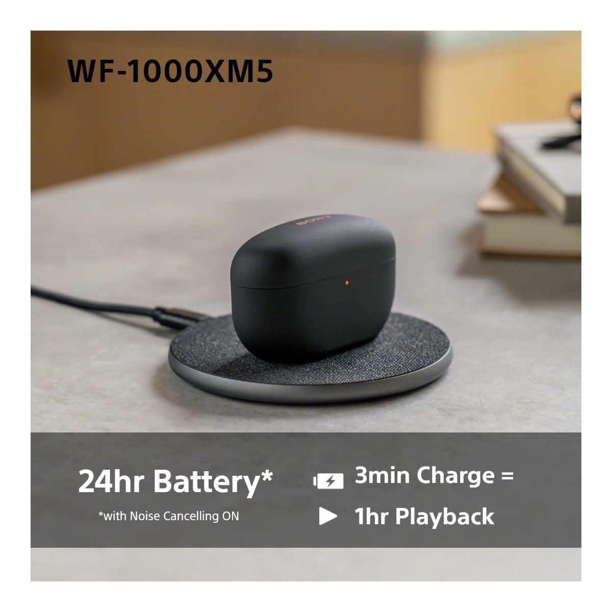 Sony WF-1000XM5 helt trådløse in-ear hodetelefoner (sølv)