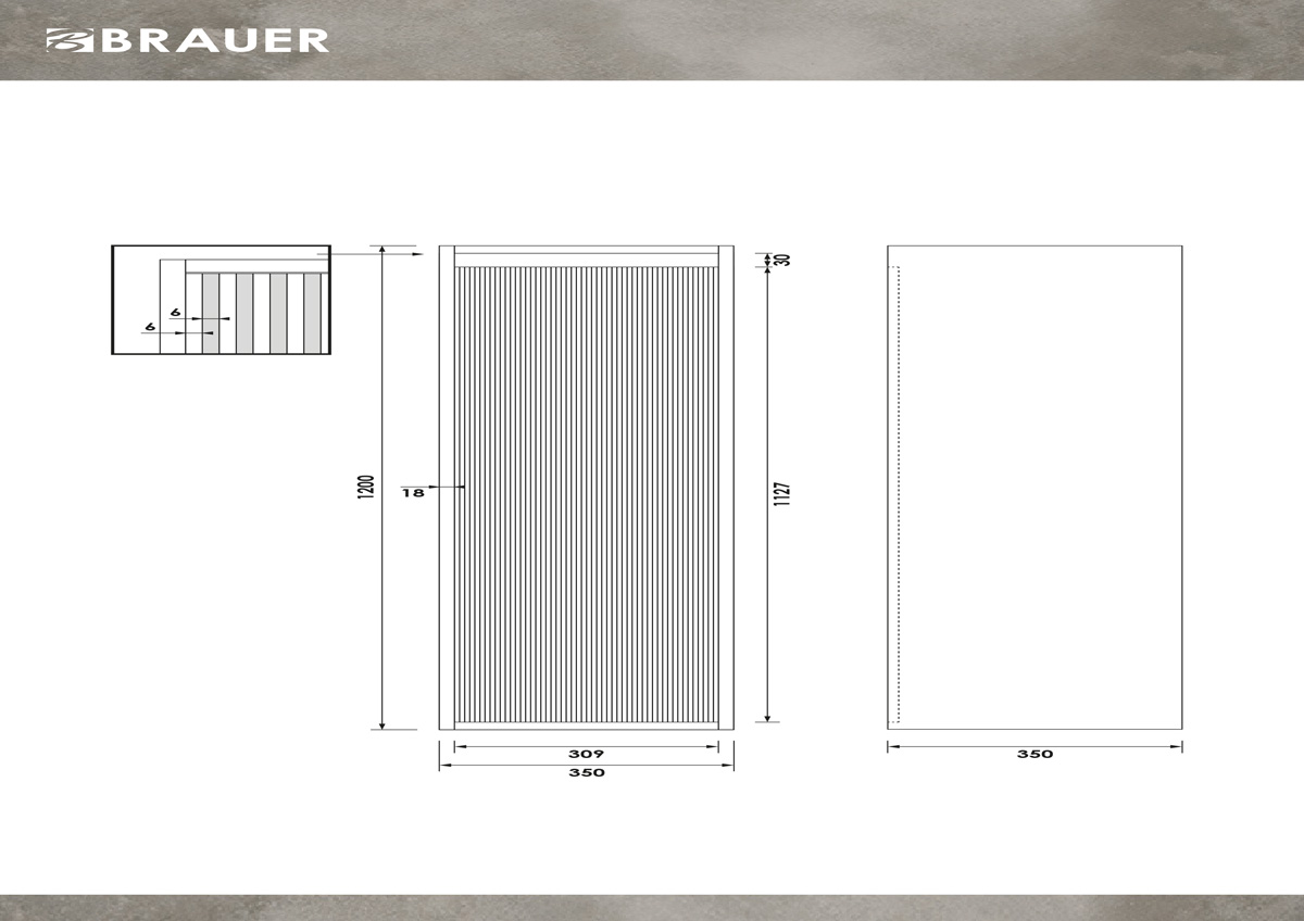 Brauer Adore Wavy kolomkast 120cm linksdraaiend forest wheat
