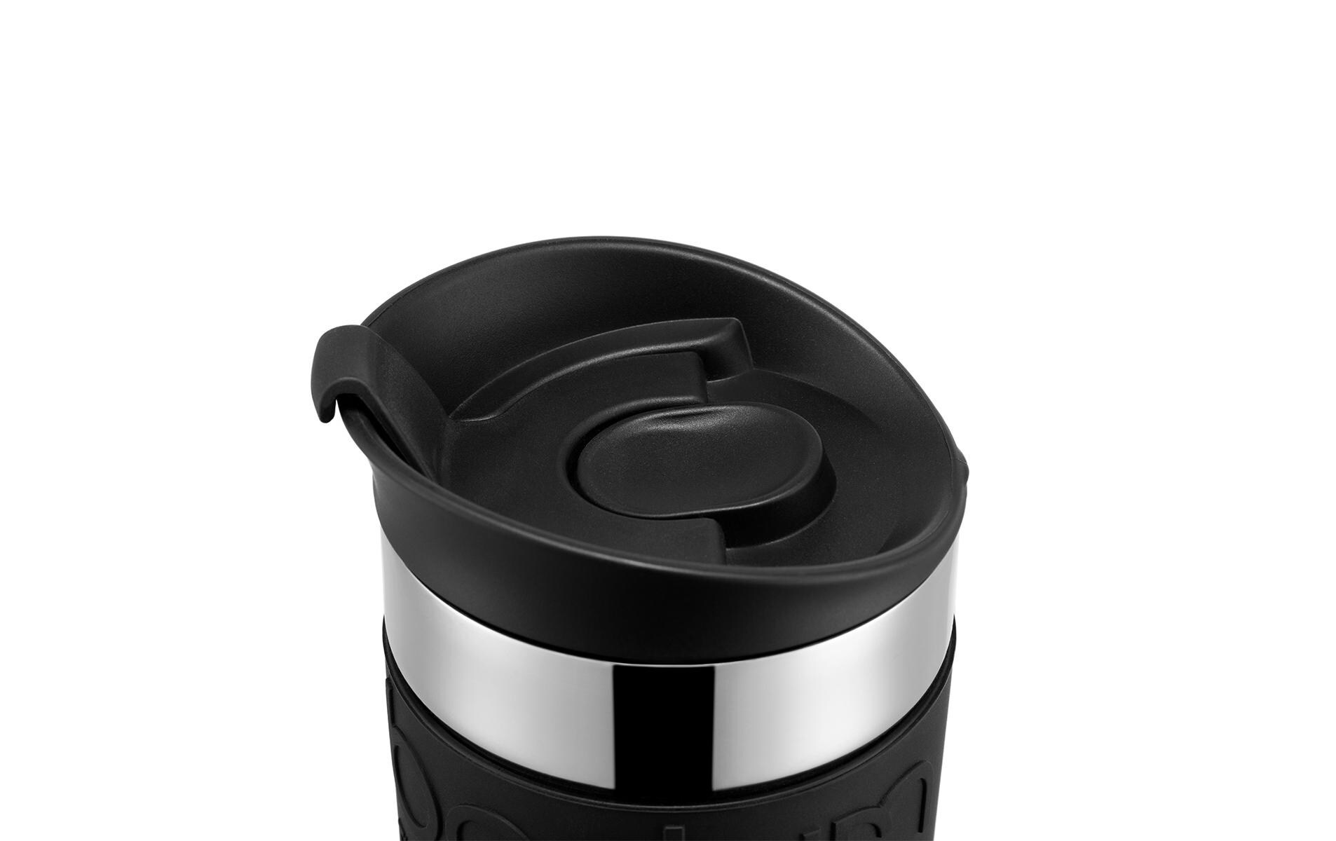 Travel Mug Doppelwandig Schwarz, 0.35 lReisebecher aus Edelstahl