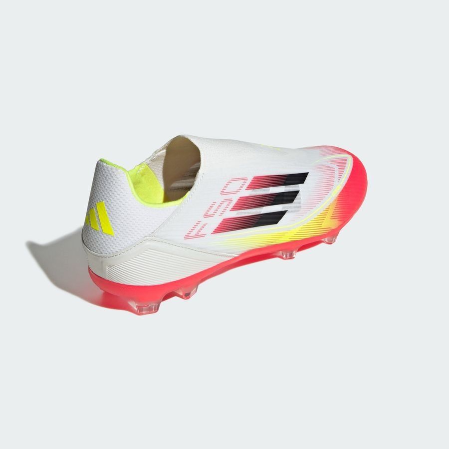 adidas F50 League Laceless FG/AG Pure Victory - Blanc/Noir/Jaune