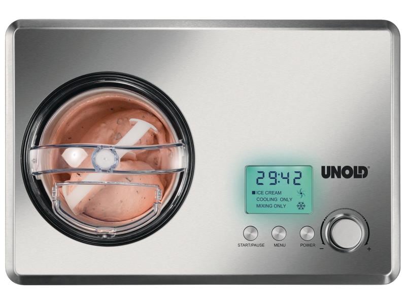 Unold Glacemaschine Nobile 2 l, Silber Eismaschine für 2 Liter Eiscreme