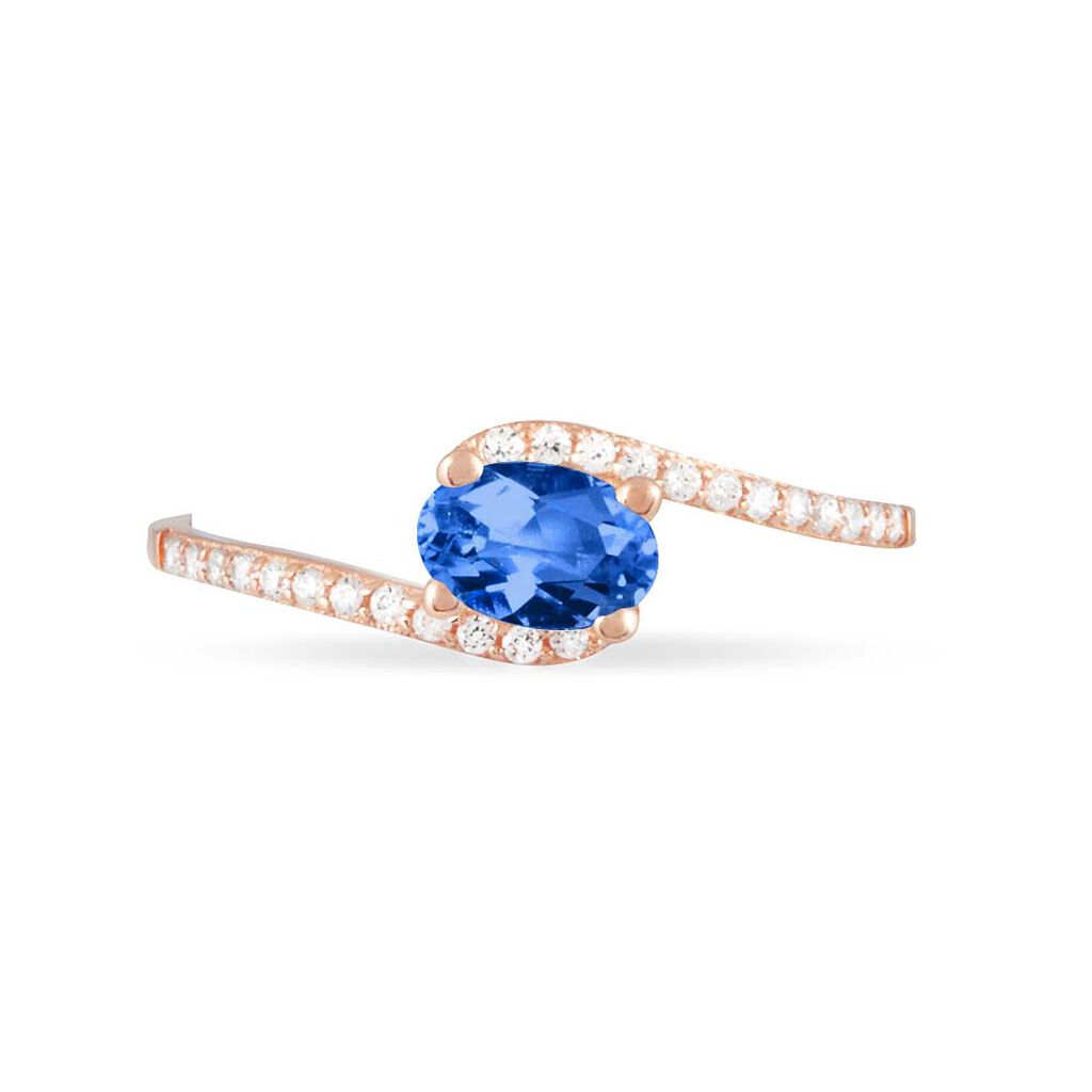 Bague Loriane Or Rose Saphir Et Diamant