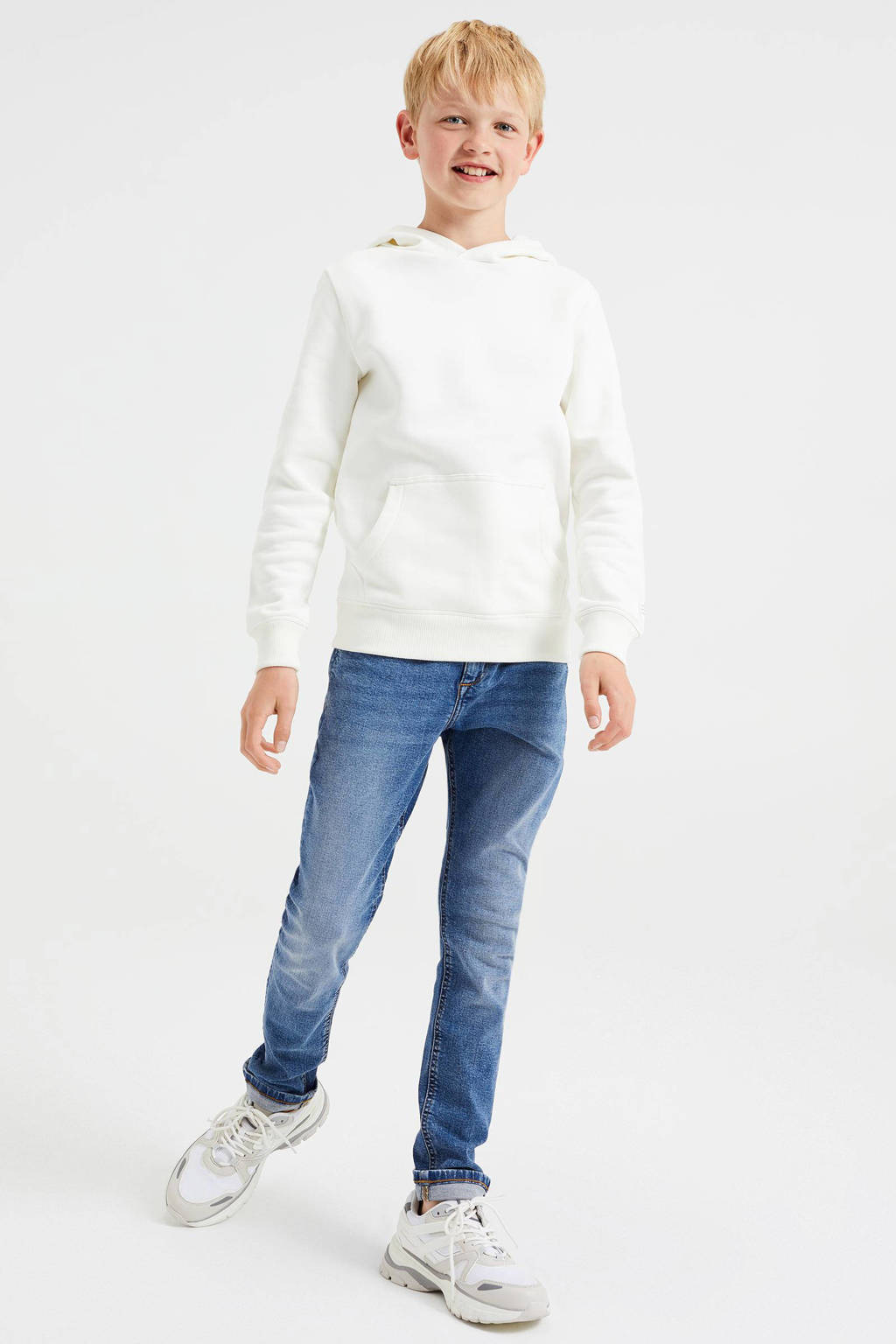 WE Fashion unisex hoodie wit