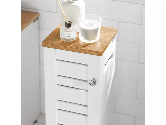 Porte Papier Toilette Vertical Support Papier ToiletteArmoire Toilettes, BZR85-W