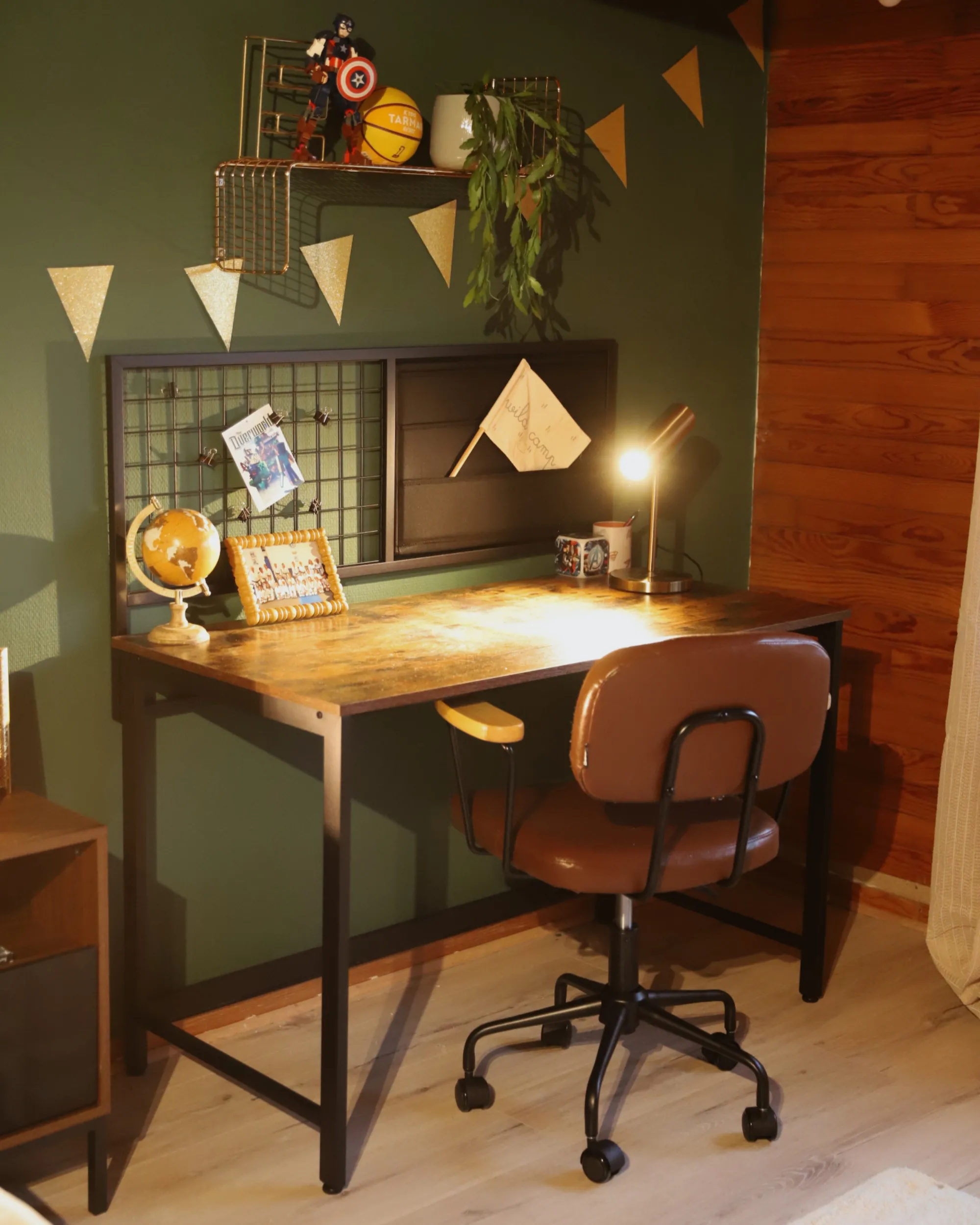 Bureau met memobord VINCE Zwart 118 cm 60 cm