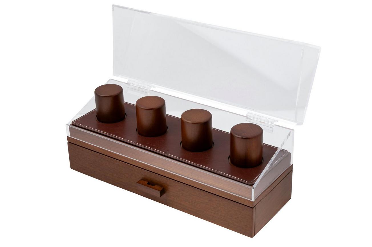 Holme & Hadfield Watch Deck Pro LP-Y09T-8KUM Walnut, horloge display voor 4 stuks