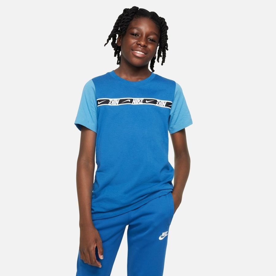 Nike T-Shirt NSW Repeat - Bleu/Blanc Enfant