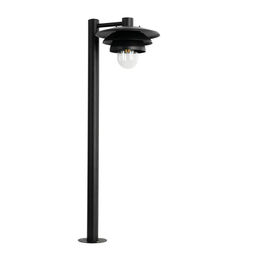 Qazqa staande buitenlampen morty zwart e27