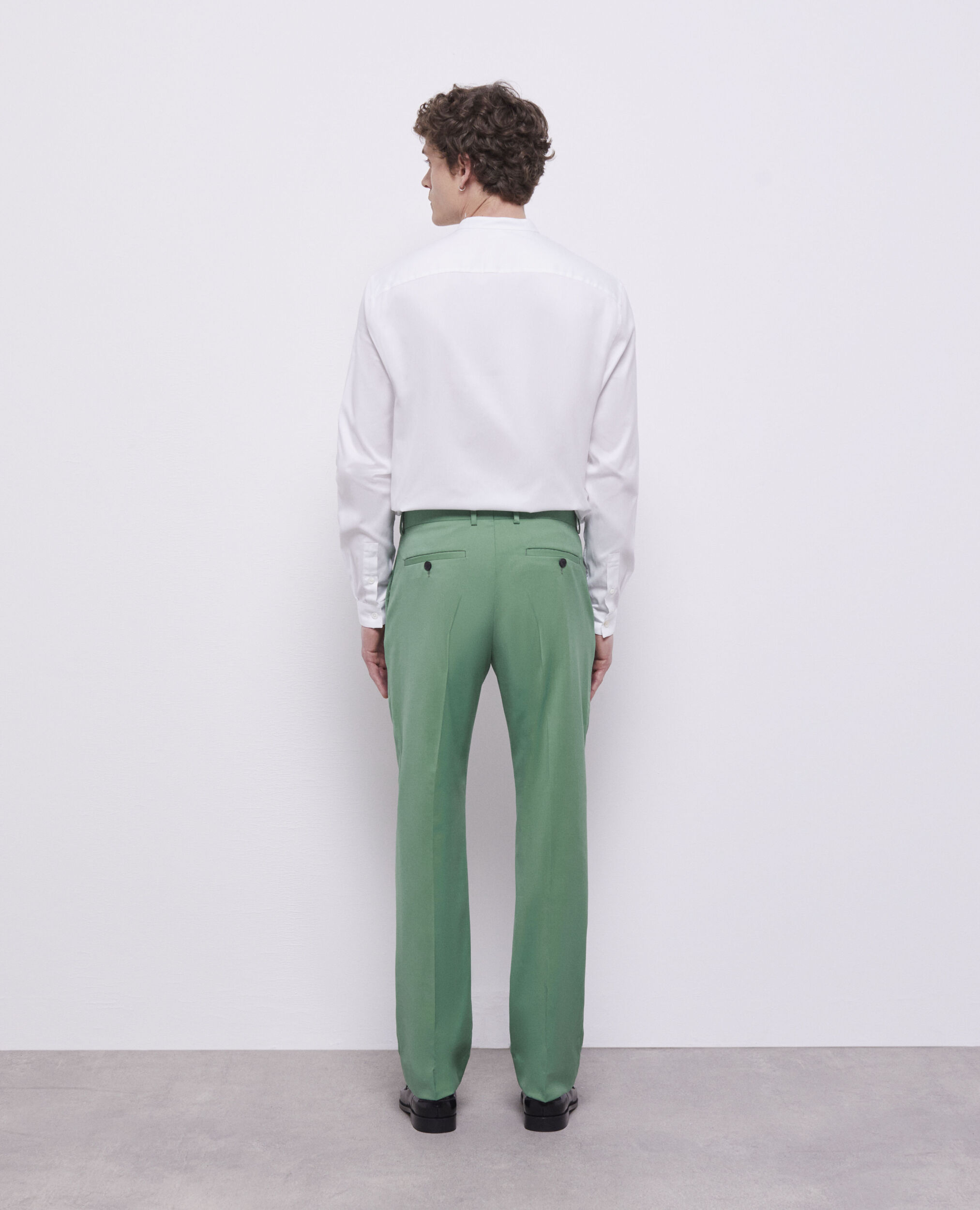 Pantalon de costume vert en laine