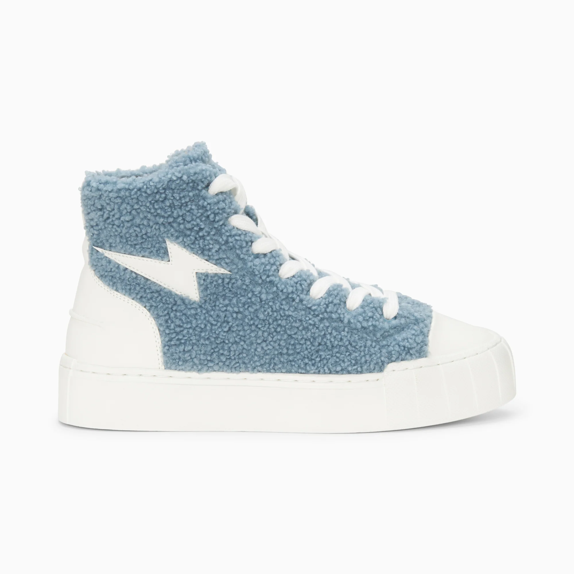 Sneakers-Baskets éclair Alba montantes bleu-gris