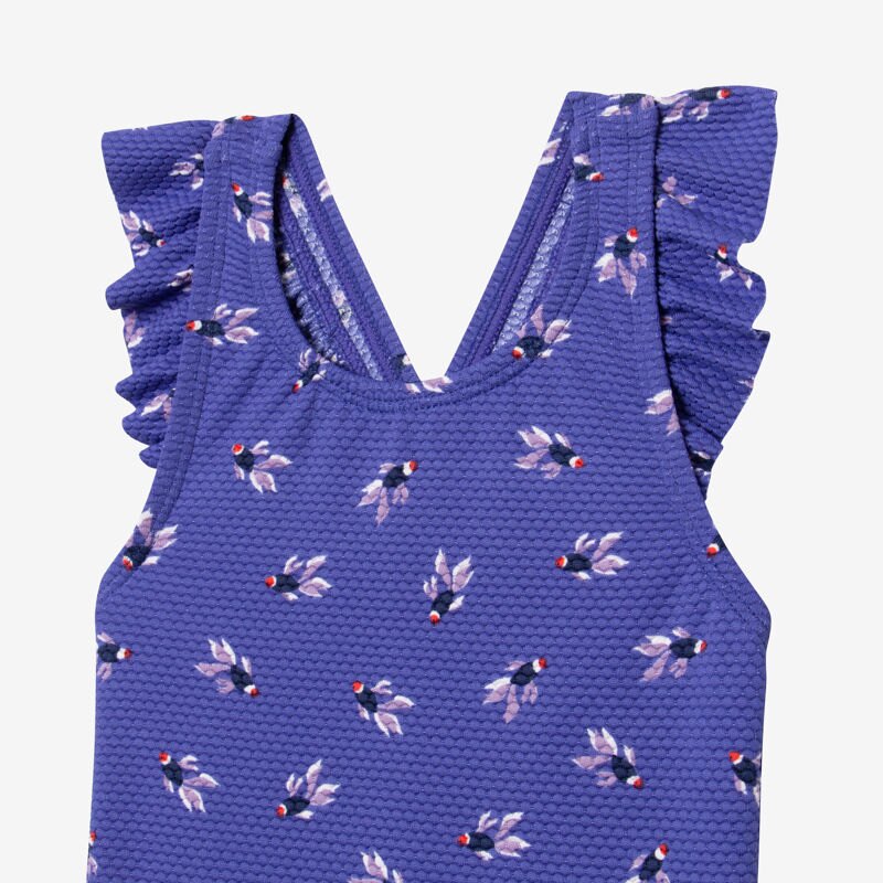 Maillot 1 pièce bébé fille poissons bleu Catimini Bleu